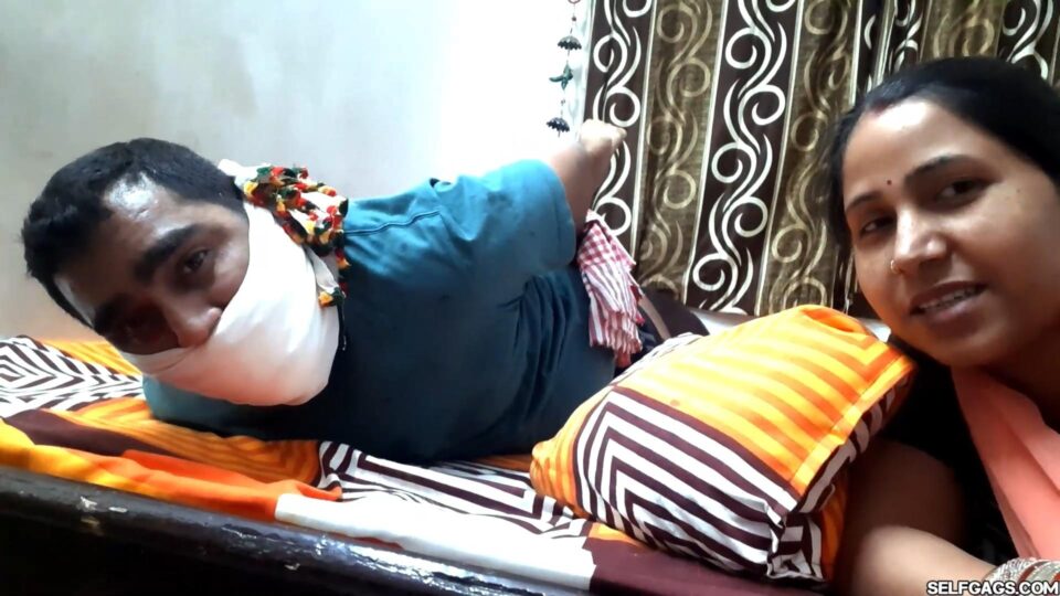 Stupid Husband Tied and Gagged by Pregnant Wife: Femdom Humiliation Caught on Camera! — preview image 2