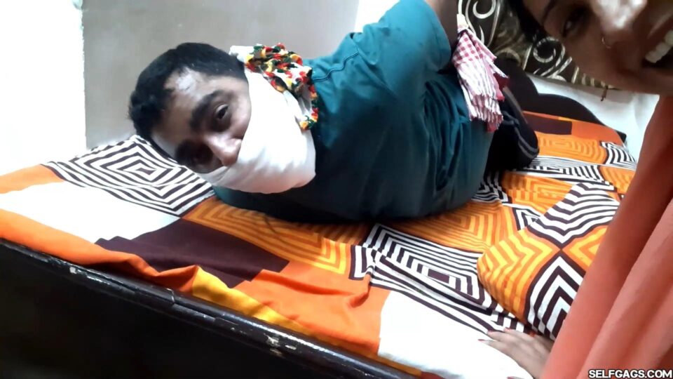 Stupid Husband Tied and Gagged by Pregnant Wife: Femdom Humiliation Caught on Camera! — preview image 3