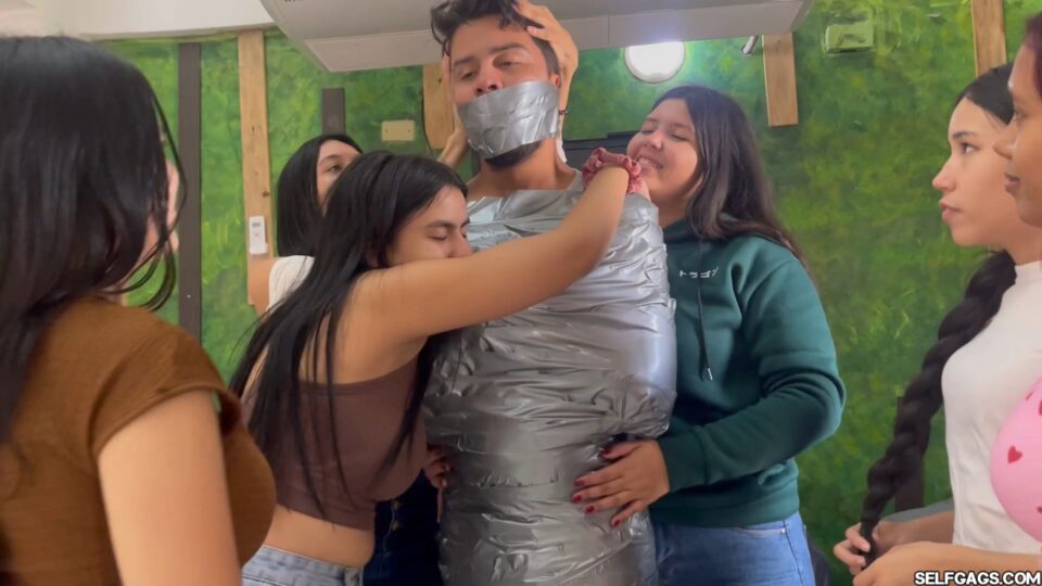 Rude Superstar Mummified and Gagged by Bratty Fangirls — preview image 3