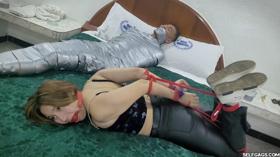 Femdom Revenge: Cheating Boyfriend Mummified, Girlfriend Hogtied — gallery-4