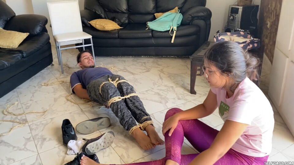 Nerdy Latina Student Turns New Classmate Into Her Bound & Gagged Foot Toy — gallery-2