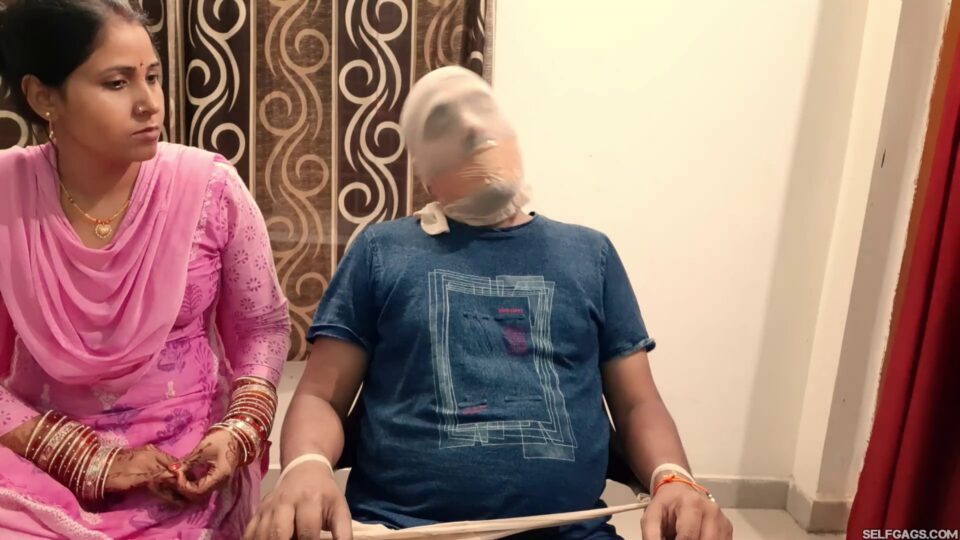 Pantyhose Hooded Bondage Humiliation For Gagged Husband! — gallery-3