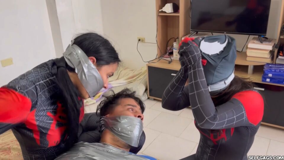 Thief Mummified By Tape Gag Loving Spider-Girls! — gallery-3